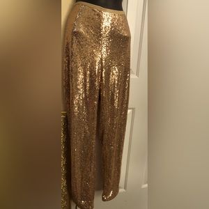 NWOT Boutique gold sequin pull on joggers